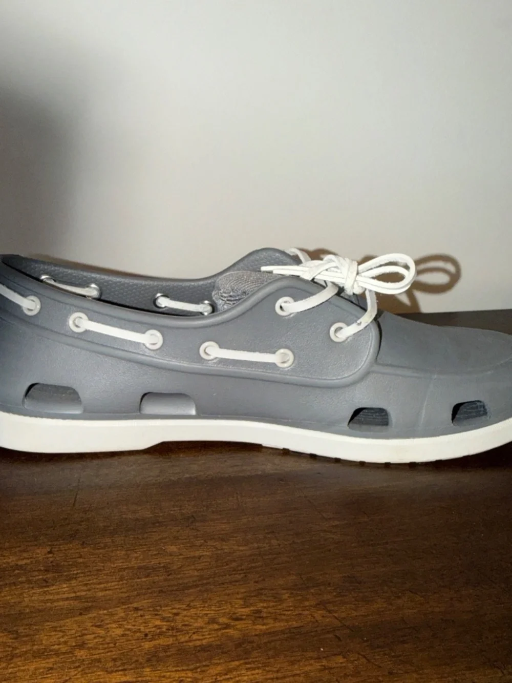 Sperry Crocs Gray/White Boat Shoes Lace-Up Round Toe Men's US 12